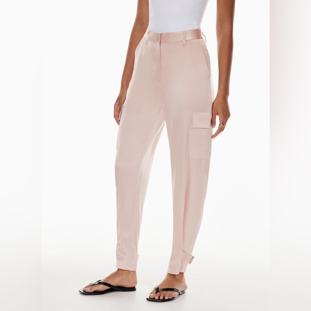 Aritzia Babaton Refined Satin Cargo Pants Denude Size 4 Balletcore Feminine